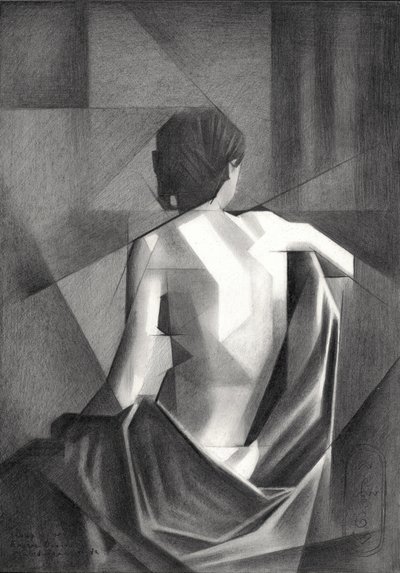 Geometryczna figura w drapowaniu autorstwa Corné Akkers