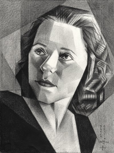 Geometryczny portret kobiety autorstwa Corné Akkers