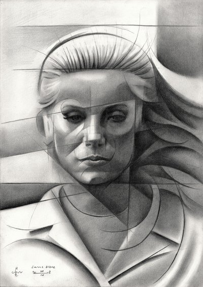 Geometryczny portret kobiety autorstwa Corné Akkers
