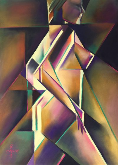 Geometryczna kobieta w ruchu autorstwa Corné Akkers