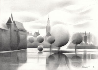 Surrealistyczne odbicia miejskiego krajobrazu autorstwa Corné Akkers