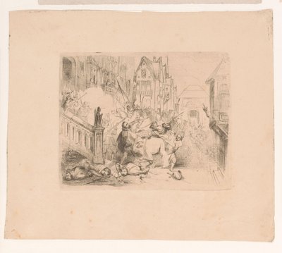Frans Hercules van Anjou wydalony z Antwerpii autorstwa Corneille Seghers