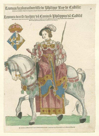 Portret Eleonory Francuskiej na koniu autorstwa Cornelis Anthonisz. (manner of)