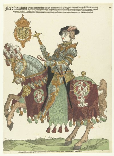 Portret Ferdynanda I Austriackiego na koniu autorstwa Cornelis Anthonisz. (manner of)