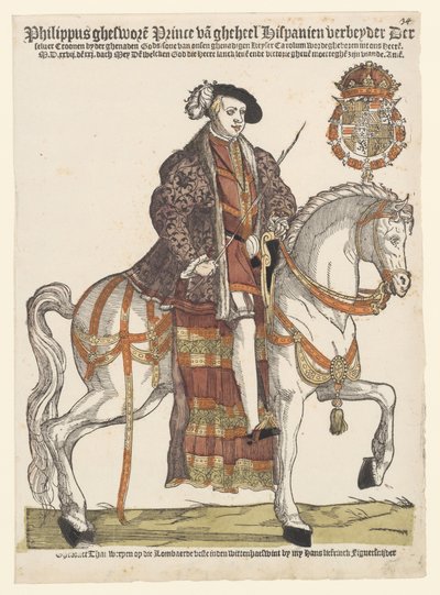 Portret Filipa II na koniu autorstwa Cornelis Anthonisz. (manner of)