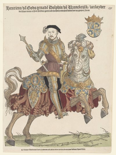 Portret Henryka II z Francji na koniu autorstwa Cornelis Anthonisz. (manner of)