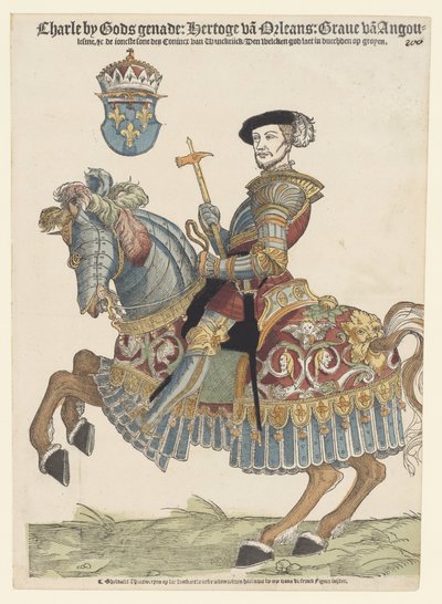 Portret Karola Orleańskiego na koniu autorstwa Cornelis Anthonisz. (manner of)