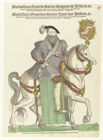 Portret Maksymiliana van Burena na koniu autorstwa Cornelis Anthonisz. (manner of)