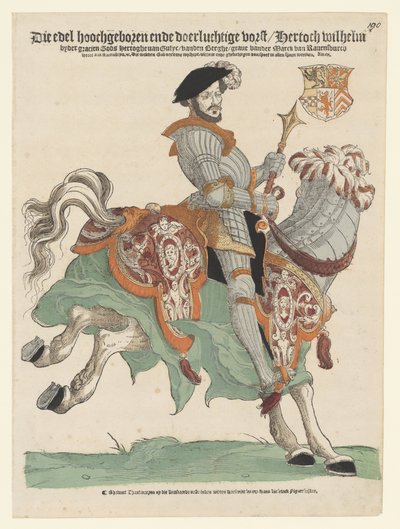 Portret księcia Willema van Clevesa, Jülicha i Berga, hrabiego Marka, lorda Ravenstein na koniu autorstwa Cornelis Anthonisz. (manner of)