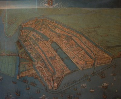 Widok Amsterdamu z lotu ptaka autorstwa Cornelis Anthonisz.