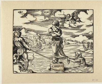 Cierpliwość (Patientia) na kamieniu w wodzie autorstwa Cornelis Anthonisz.