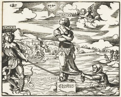 Cierpliwość (Patientia) na kamieniu w wodzie autorstwa Cornelis Anthonisz.