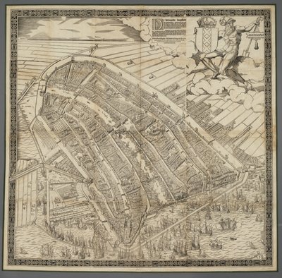niemiecki: Die berühmte Handelsstadt Amsterdam
niderlandzki: De vermaerde koopstadt van Amstelredam autorstwa Cornelis Anthonisz.
