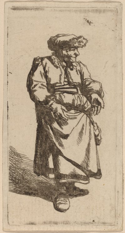 Stara kobieta stojąca autorstwa Cornelis Pietersz Bega