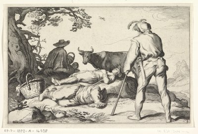 pasterze Cztery sceny duszpasterskie (tytuł serii) autorstwa Cornelis Bloemaert (II) (possibly)