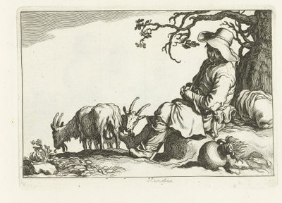 pasterz kóz 16 grafik z różnych serii autorstwa Cornelisa i Frederika Bloemaerta (tytuł serii) autorstwa Cornelis Bloemaert (II)