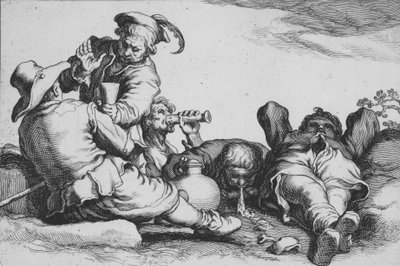 Picie chłopskie, z cyklu Szesnaście Chłopskich Przedmiotów, XVII wiek. autorstwa Cornelis Bloemaert