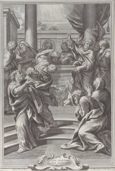 Głoszenie św. Pawła w Atenach, 1679. autorstwa Cornelis Bloemaert