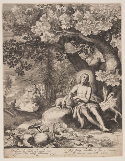 Święty Jan Chrzciciel w krajobrazie autorstwa Cornelis Bloemaert