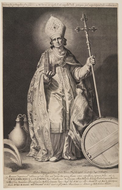 Św. Willibrord, płyta 2, od biskupów Utrechtu autorstwa Cornelis Bloemaert