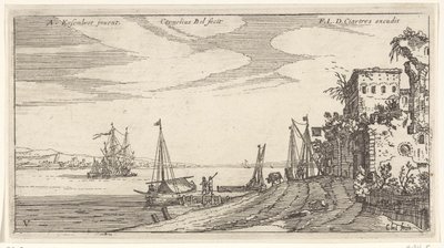 Karczma w porcie Widoki na port (tytuł serii) autorstwa Cornelis Bol