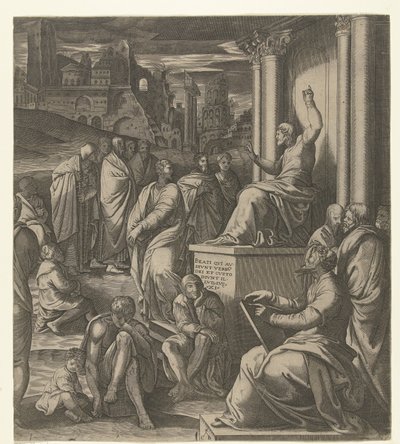 Chrystus przemawia do ludzi autorstwa Cornelis Bos (possibly)