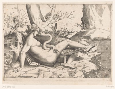 Leda i łabędź autorstwa Cornelis Bos (possibly)