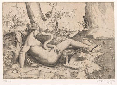 Leda i łabędź autorstwa Cornelis Bos (possibly)