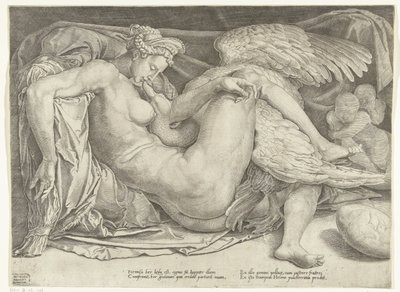 Leda i łabędź autorstwa Cornelis Bos
