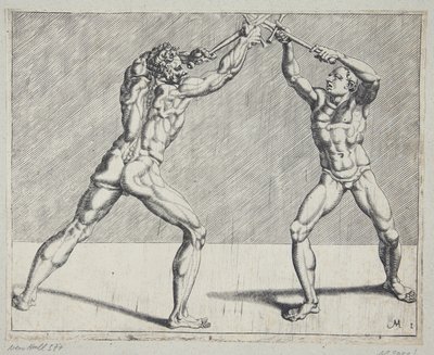 Dwóch szermierzy autorstwa Cornelis Bos
