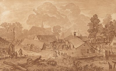 Wieś ze stawem, ok. godz. 1782. autorstwa Cornelis Brouwer