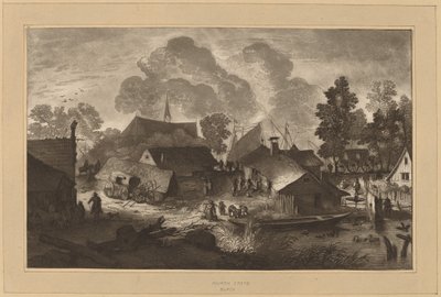 Wieś ze stawem, ok. godz. 1782. autorstwa Cornelis Brouwer