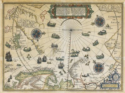 Mapa III rejsu Willema Barentsza, 1598 autorstwa Cornelis Claesz