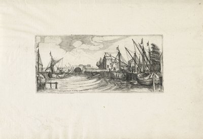Widok na port z zamkiem Krajobrazy (tytuł serii) autorstwa Cornelis Claesz van Wieringen (possibly)