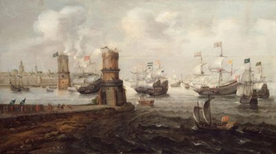 Schwytanie Damiette, V krucjata, 1219 / Gem., V. Wieringen autorstwa Cornelis Claesz  van Wieringen