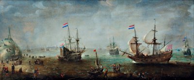 Marine (olej na drewnie) autorstwa Cornelis Claesz  van Wieringen