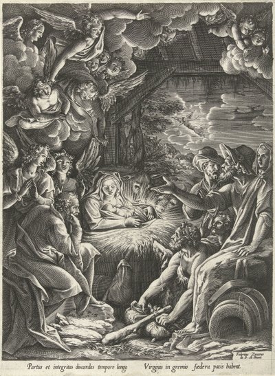 Adoracja pasterzy autorstwa Cornelis Cort