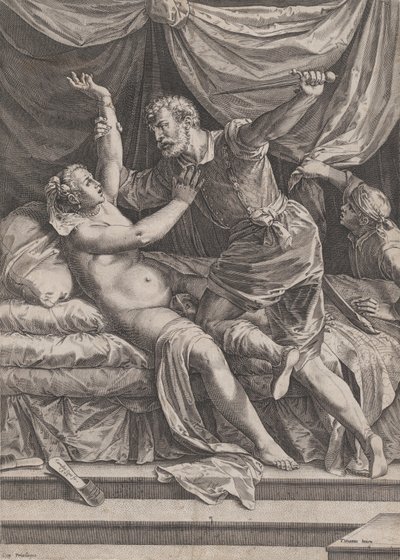 Tarquin i Lukrecja, 1571. autorstwa Cornelis Cort