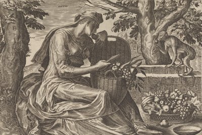 Smak z Pięciu zmysłów, 1561. autorstwa Cornelis Cort
