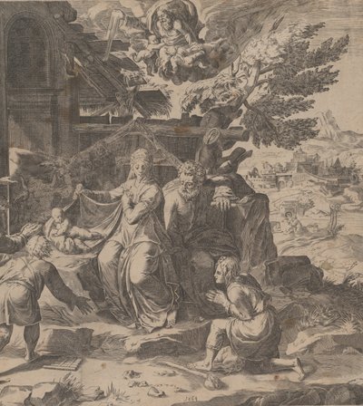 Adoracja pasterzy, 1569. autorstwa Cornelis Cort