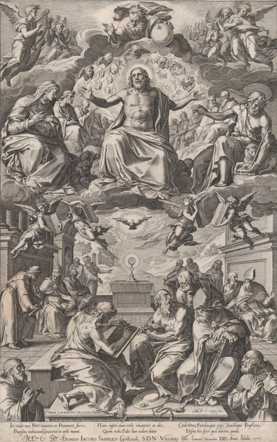 Spór Ojców Kościoła o Najświętszy Sakrament, 1575. autorstwa Cornelis Cort