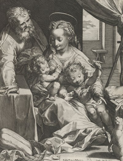 Święta Rodzina, 1577. autorstwa Cornelis Cort