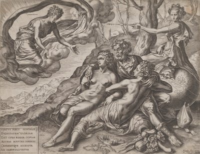 Nieśmiertelne nagrody cnoty, 1564. autorstwa Cornelis Cort