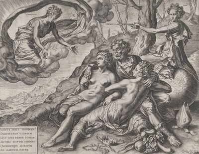 Nieśmiertelne nagrody cnoty, 1564. autorstwa Cornelis Cort