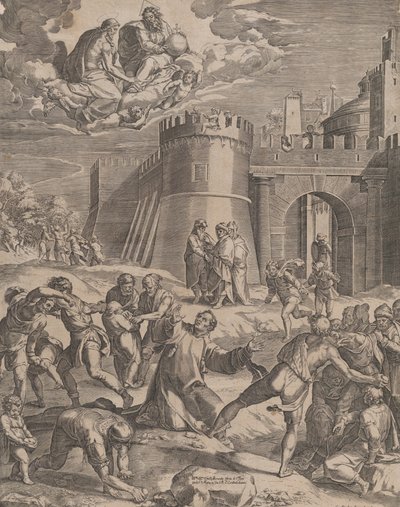 Męczeństwo św. Szczepana, 1576. autorstwa Cornelis Cort