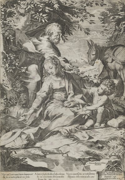 Odpoczynek po powrocie z Egiptu, 1575. autorstwa Cornelis Cort