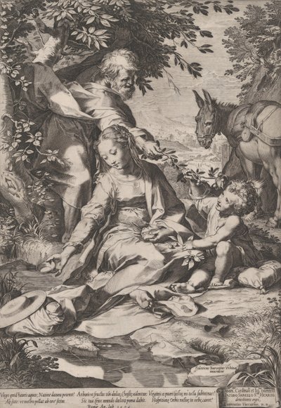 Odpoczynek po powrocie z Egiptu, 1575. autorstwa Cornelis Cort