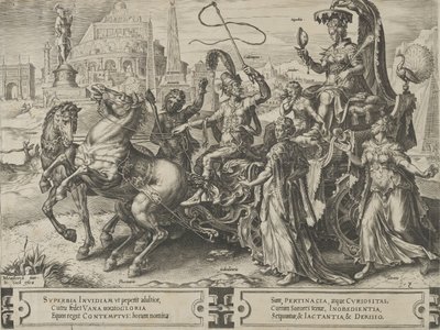 Triumf dumy, z Cyklu perypetii ludzkich spraw, tablica 3, 1564. autorstwa Cornelis Cort