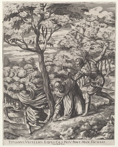 Zabójstwo św. Piotra Męczennika autorstwa Cornelis Cort, after Titian