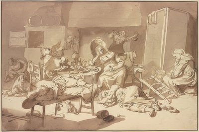 Towarzystwo pijanych kobiet. (nie datowany) autorstwa Cornelis Dusart